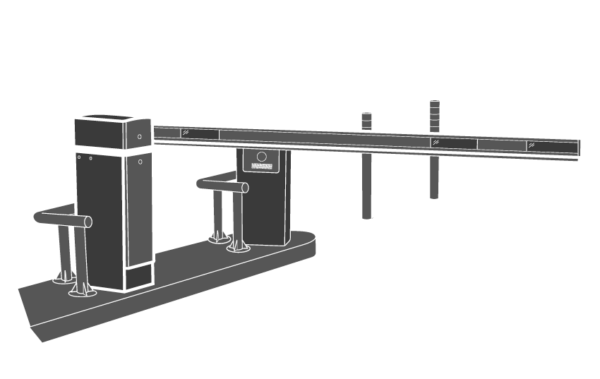Outline diagram of hydraulic cylinders for road barrier